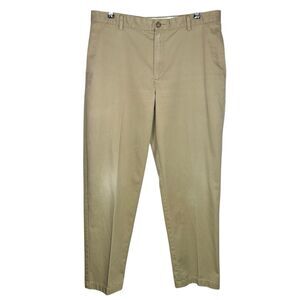 LL Bean Chino Pants Mens 37x32 Khaki Double L Classic Fit Beige Cotton Casual